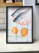 Load image into Gallery viewer, Mackerel On Red Plate Print