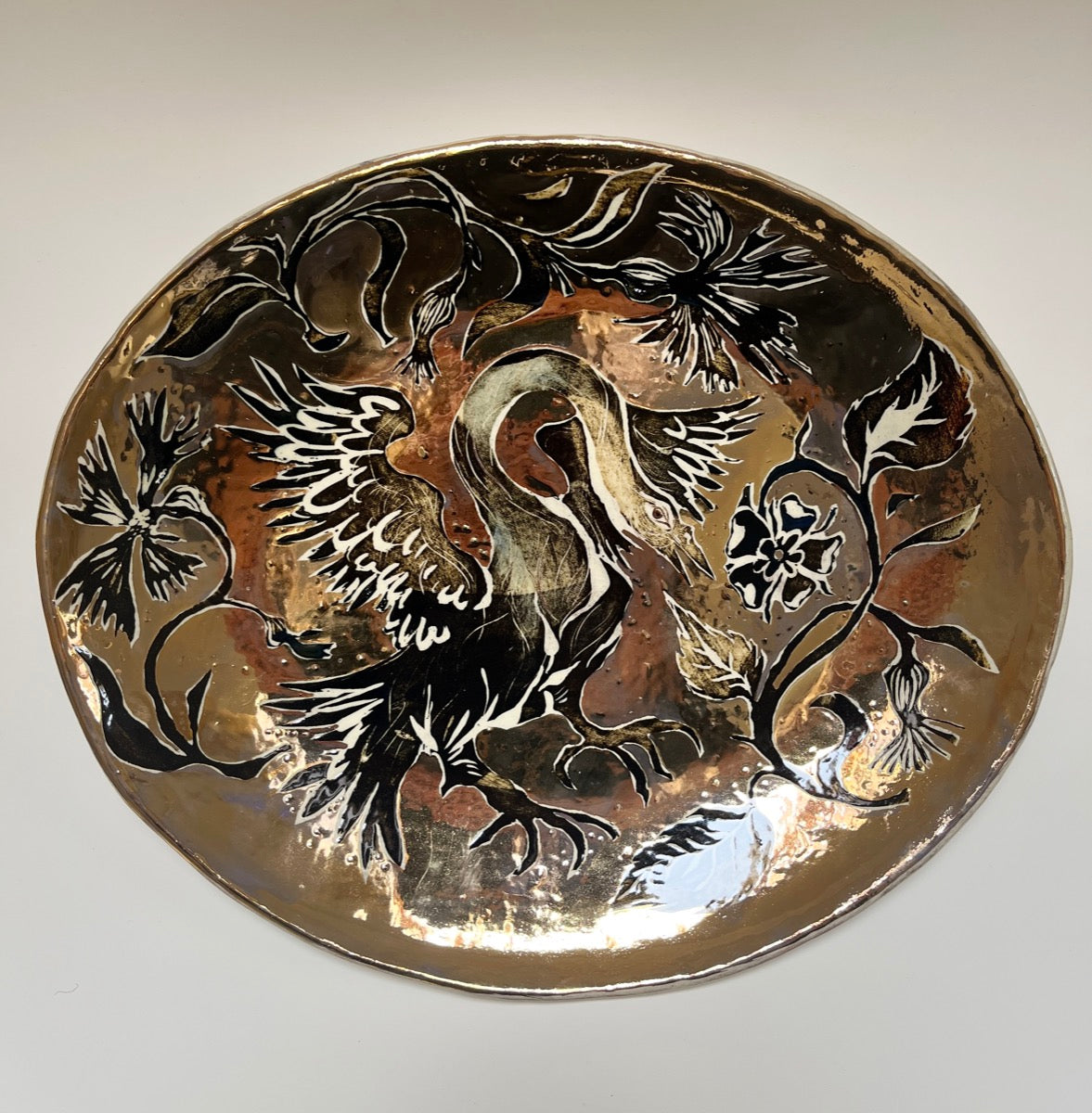 Large Gold Goose Platter