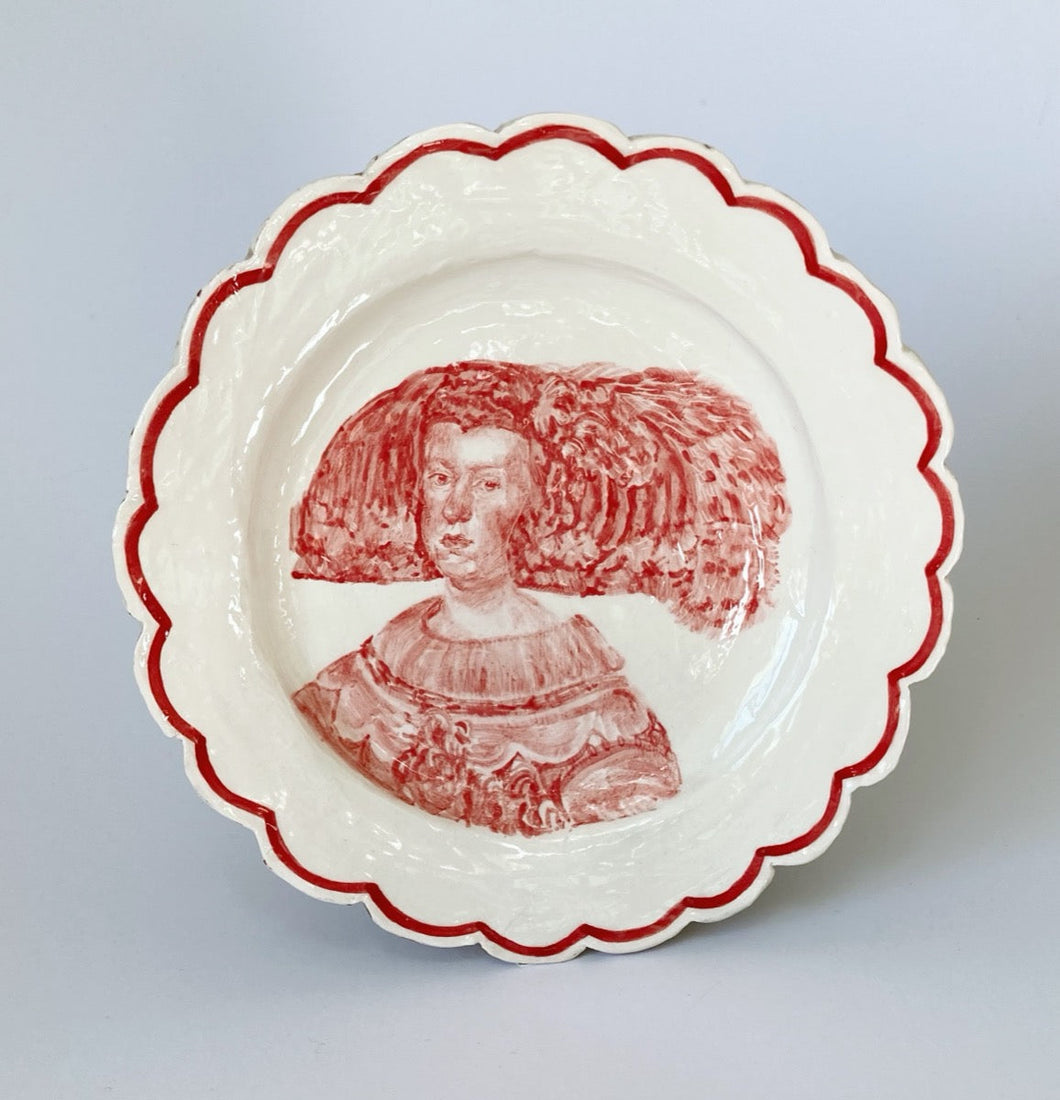Mariana of Austria, Scalloped plate | Pollyanna Johnson | Original Artwork | Partnership Editions 