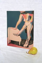 Load image into Gallery viewer, Nude on Pale Peach with Blue Wall