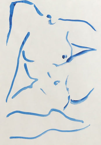 Nude in blue wash 2 | Alexandria Coe | Original Artwork | Partnership Editions