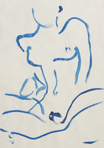 Nude in blue wash 3 | Alexandria Coe | Original Artwork | Partnership Editions
