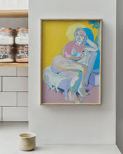 Load image into Gallery viewer, FRAMED Double Face On Grey With Yellow Wall And Pink Ground Print