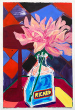 Load image into Gallery viewer, Pastis with large Dahlia | Rose Electra Harris | Mixed Media Painting | Partnership Editions