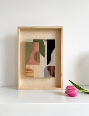 Patchwork Study With Pink (Framed)