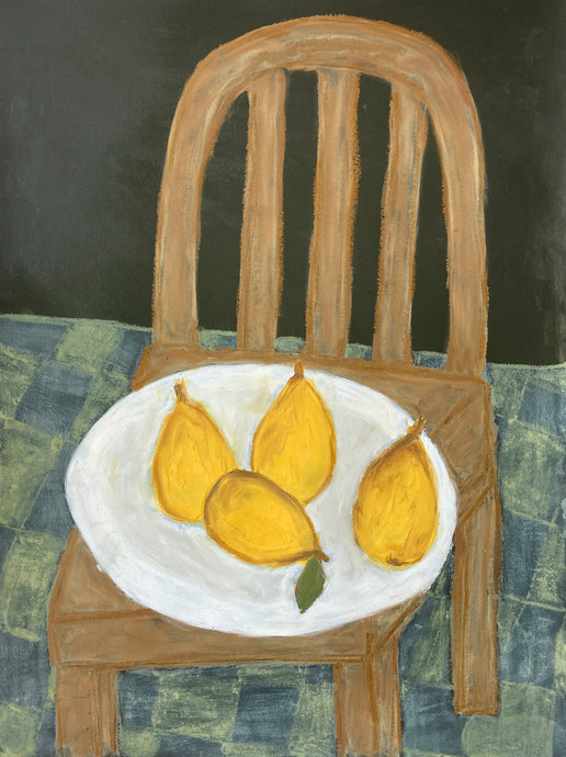 Plate of Quinces on Chair