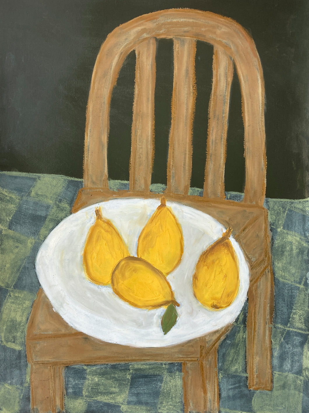 Plate of Quinces on Chair