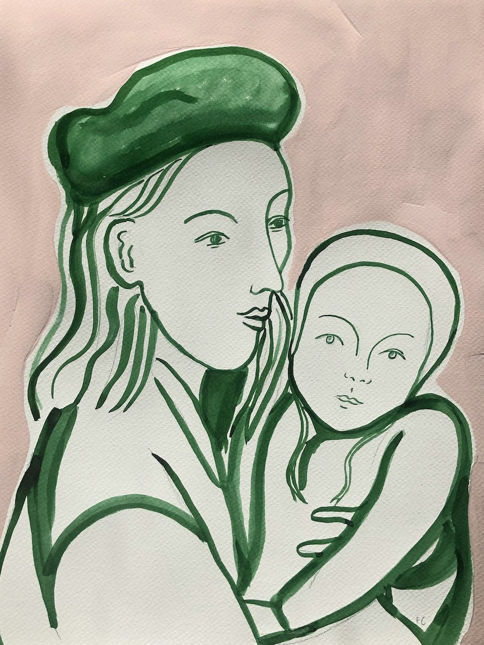 Self Portrait with Baby | Frances Costelloe | Original Artwork | Partnership Editions