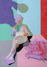 Load image into Gallery viewer, Split nude on purple with pink ground | Hester Finch | Original Artwork | Partnership Editions
