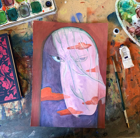 "Thro' sleep, as thro' a veil, She sees the sky look pale", in colour
