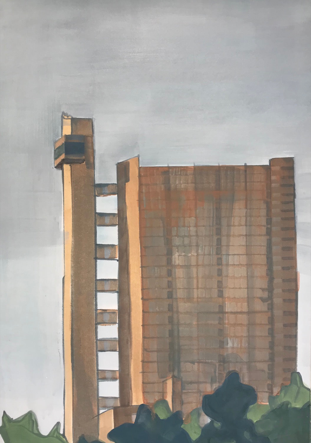 Trellick Tower | Christabel Blackburn | Original Artwork | Oil on Paper | Partnership Editions