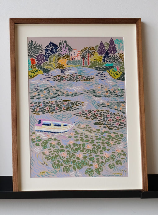 Floating Water Lilies (Framed)