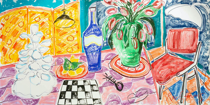 Oyster Stand with Tulips | Rose Electra Harris | Original Artwork | Partnership Editions